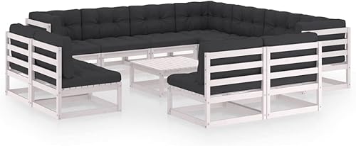 QZZCED Juego de 12 piezas de salón de patio con cojines sofá al aire libre juego de bar de patio muebles modernos para exteriores banco de comedor