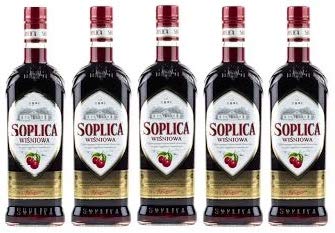 5 Flaschen Soplica Kirsch/Wisniowa Likör aus Polen a 0,5L 26% Vol. (5 x 0.5L)