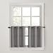 No. 918 Montego Casual Textured Kitchen Curtain Tier Pair, 56" x 36", Nickel Gray