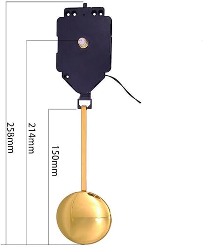 Miniatura 4 de Colaxi Mecanismo DIY Movimientos de péndulo de repuesto para relojes de pared de cuarzo DIY, relojes de pared de madera, relojes de pared de metal,