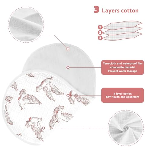 vvfelixl Baby Burp Cloths Dove of Peace Baby Newborn Cotton Burping Cloths Set Babys Washcloths 4 Pack3