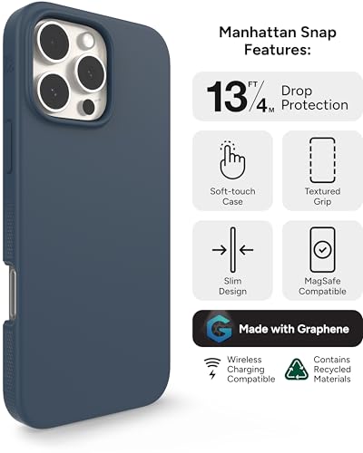 Coque iPhone 16 Pro Max en graphène Manhattan Snap ZAGG silicone premium