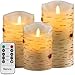 Produktbild Nancia LED-Kerzen, flammenloses kerzenlichterBirkenstämme Design Echtwachskerze, Batterie Kerzen(3er pack) 4,01Zoll, 5Zoll, 5,98Zoll, Fernbedienung mit 10 Tasten, mit 24-Stunden-Zeitschaltuhr
