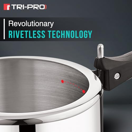 Image of Bergner TriPro Tri-Ply Stainless Steel 3L Inner Lid Pressure Cooker, Bakelite Safe Grip Handle, Triply Bottom, Healthy Cooking, Even and Faster Heating - Induction and Gas Stove Ready