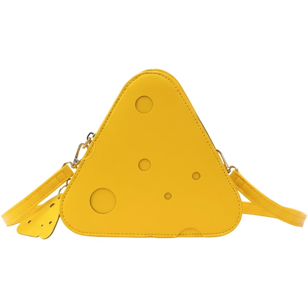 Luxylei Cheese Shaped Crossbody Bag Purse, Mini Single-shoulder Bag Women Fashion Handbag Pouch Pu Leather Wallet Purse