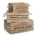 Atmosphera - Lot de 3 Caisses de Rangement Cagettes en Bois Colonial