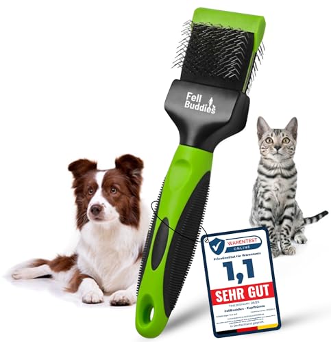 FellBuddies® Flexible Zupfbürste für Hunde - Professionelle Hundebürste zum lösen von Knoten und Verfilzungen | Sanfte Fellpflege