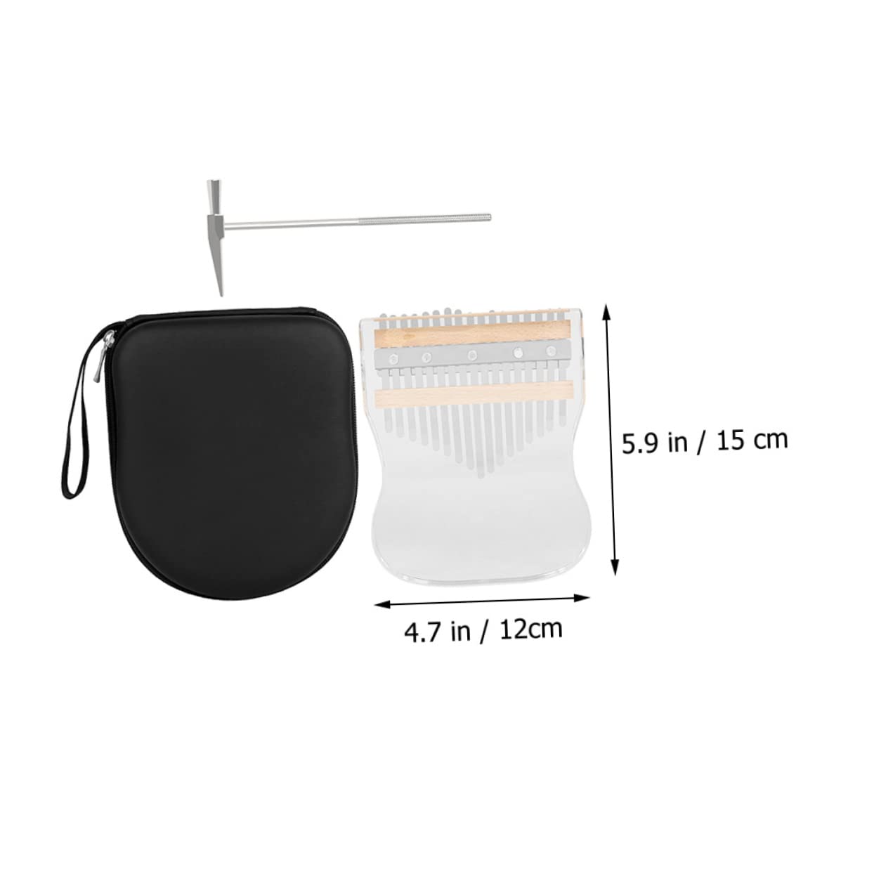 Yardwe 17-key Acrylic Kalimba Thumb Piano for Beginners Portable Finger Piano Case