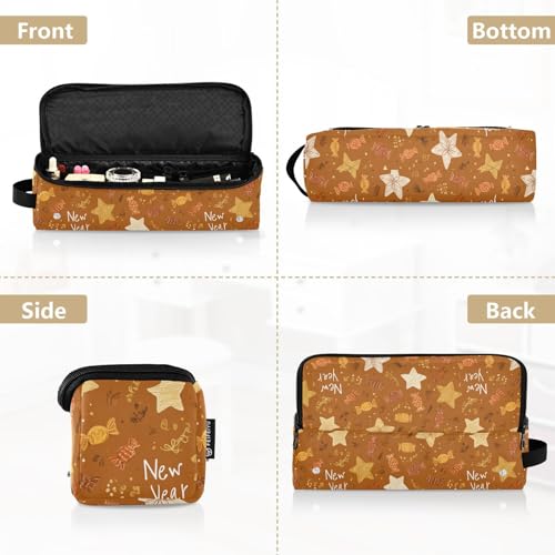 Bolso de viaje para herramientas de cabello New Year Star Brown para plancha rizadora, plancha para el cabello y secador portátil con organizador y tapete resistente al calor, de gran capacidad miniatura 5