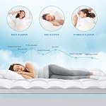 Surmatelas en mousse à mémoire de forme à double couche de 4 pouces taille reine MASVIS, 2 pouces de mousse à mémoire de gel et 2 pouces de surmatelas en peluche pour soulager le mal de dos, soutien moyen