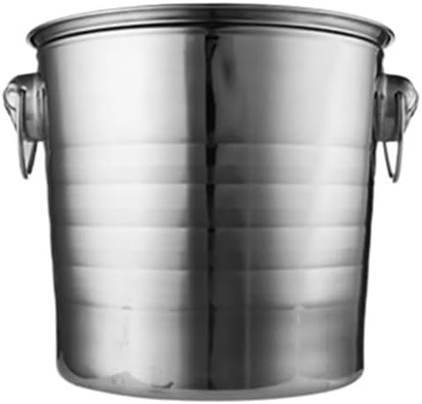 Ice Bucket, Thickened Stainless Steel Ice Bucket for Champagne & Drinks Home Bar Ice Buckets For Parties(Silver,Small)