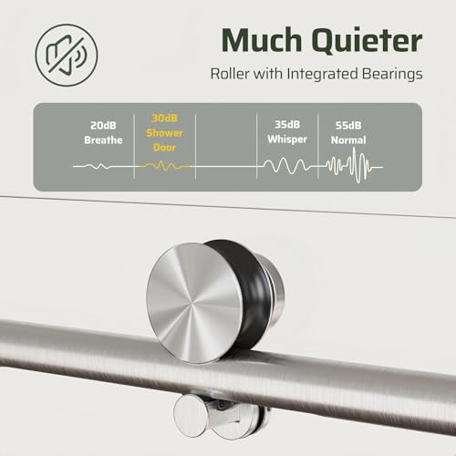 Image of 56-60 inch W x 60 inch H Bathroom Frameless Tub Sliding Shower Door, Soft-Close Bathtub Single Sliding Shower Doors with 5 /16 inch (8mm) Clear SGCC Tempered Glass, Reversible Installation, Brushed Nickel