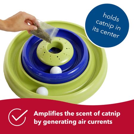 Coastal Pet Turbo Catnip Hurricane Cat Toy - Interactive Double Cat Toy Ball Track - For Cats And Kittens - Green And Blue - 16" #TOP4