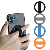 Elastic Silicone Phone Grip Attachable to Magnetic Mount, Ultra-Thin Cell Phone Holder for Hand, Phone Strap with 2 Pack, Black and Grey