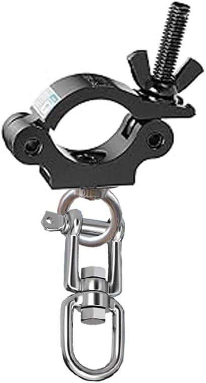 40-52mm Heavy Duty Stage Clamp，Wider Aluminum Alloy Lights Hooks for LED Video Wall Display，with Eye Bolt and 360 Degree Rotating UD Shape Hook Stage Clamps，Black (1)