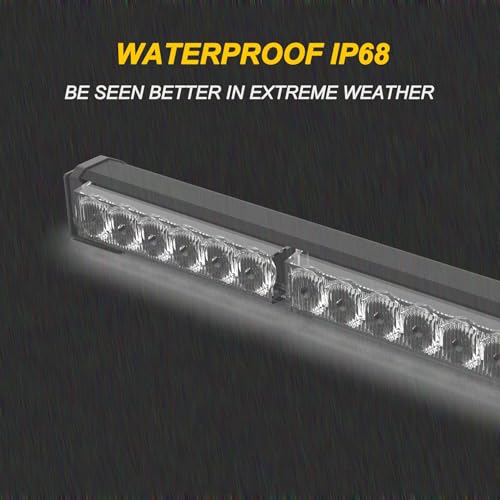 Image of 38 Inch Amber Strobe Light Bar Emergency Warning Safety Lights with Strong Magnetic Base for Trucks Construction Vehicles