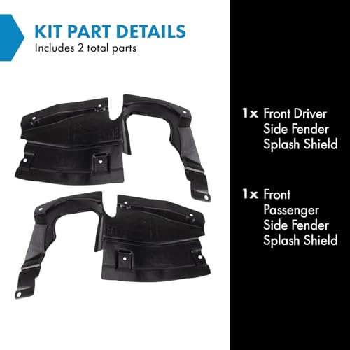 Image of TRQ Front Fender Splash Shield Driver & Passenger Side Compatible with 2006-2009 Ford Fusion 2007-2009 Lincoln MKZ Mercury Milan FO1250147 FO1251147