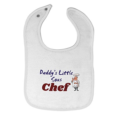 Toddler & Baby Bibs Burp Cloths Dad Daddy's Little Sous Chef Cooking Dad Father's Day Cotton Baby Items for Baby Girl & Boy White Design Only