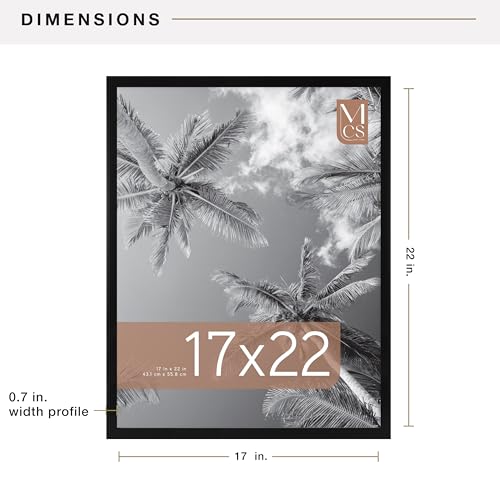 Image of MCS Foundation 17 x 22 Poster Frame Traditional Black, Vertical & Horizontal Wall Hanging Large Picture Frame for Photos, Posters & Art Prints (1-Pack)
