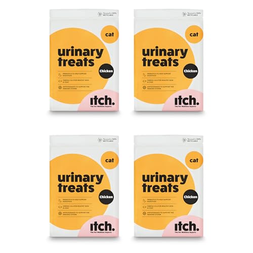 Itch - Urinary Care Pet Treats for Cats - Cranberry for a Healthy Urinary Tract - No Artificial Colours or Preservatives - All Ages and Breeds - 4 Pack