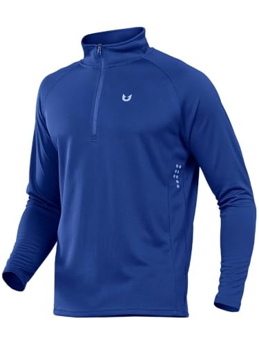 Image of NORTHYARD Men's Quarter Zip Pullover Athletic Running Shirt Long Sleeve | 1 /4 Zip Top, Quick Dry Lightweight, Moisture Wicking Breathable, Reflective Strips, Performance Workout Gym, Hiking Sports