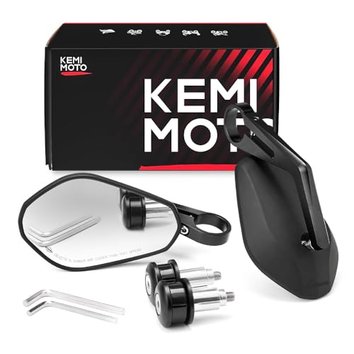 KEMIMOTO バーエンドミラー バイク用 CNC加工 車検対応 凸面鏡