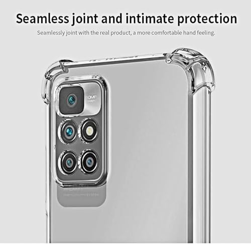 Image of BOXXO Flexible Back Cover for Mi Redmi 10 Prime | Back Cover Transparent Clear Shockproof Case Four Corner Protection | Slim Protective Mobile Phone Cover for Mi Redmi 10 Prime