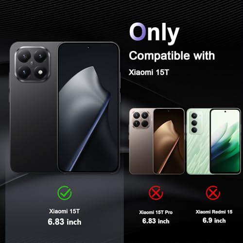 Image of Case for Xiaomi 15T 5G, Military Grade Drop Protection Phone Case, Yellowing Resistant, Anti-Scratch Hard PC Back, Shockproof Hard Ultra-Thin Protective Cover, Clear