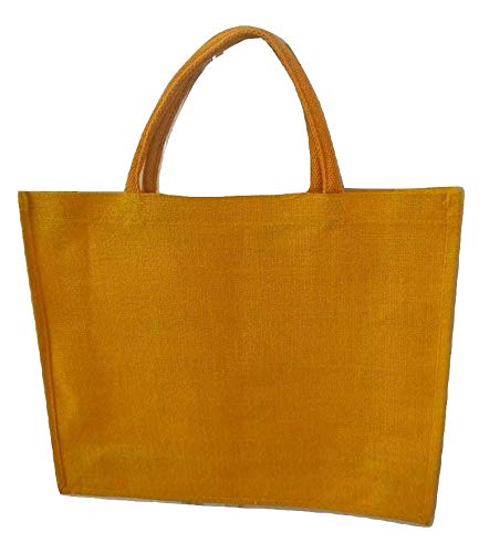 NT-STAR Premium Natural Jute Bag Burlap Multi Purpose Shopping Bag, Grocery or Laundry Bags,Yellow(18 * 15 * 5))
