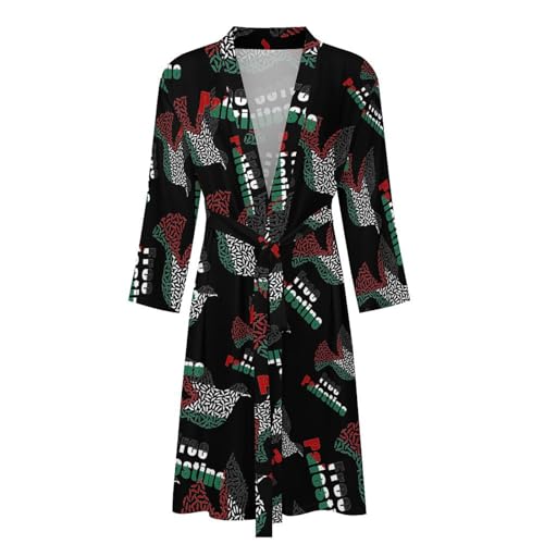 Free Palestine Palestinian Peace Mens Robe Long Sleeve Bathrobe Lightweight Nightgown Sleepwear for Spa Shower4