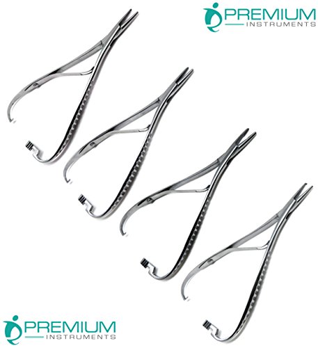 4 Pcs Dental Mathieus Elastomeric Notch Hook Standard Needle Holder 14cm Forcep Orthodontic Instruments