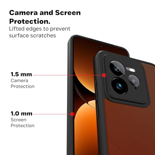 Image of RIGGEAR Shockproof Sleek Hybrid Armor Back Cover Case for Realme GT 7 Pro / GT7 Pro 5G (Smoke Black Matte PC + Black TPU Bumper)