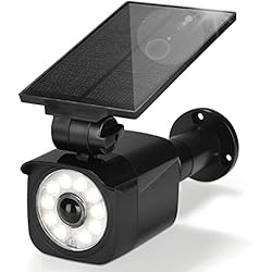Cámaras De Vigilancia Falsas Con Movimiento Towwoo Fake Cámara Simulada Impermeable,Camaras Falsas de Seguridad con 3 Modos de Iluminación, Camara Vigilancia Falsa con Luz Solar con LED Parpadeante para Exterior Patio Balcón