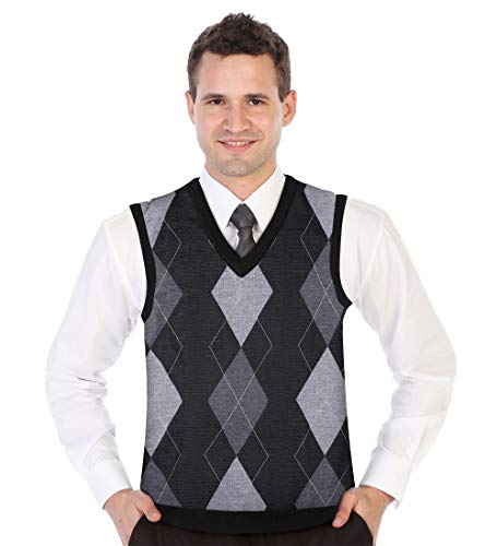 Gioberti Mens Super Soft Diamond Knitted Sleeveless Vest