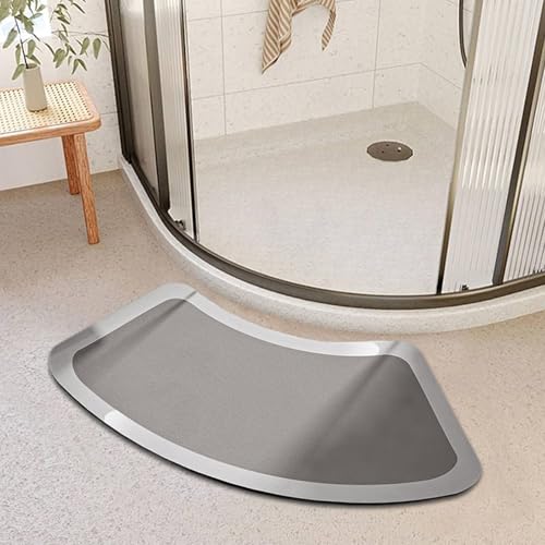 Tappetino da bagno in pietra diatomite, tappetino da bagno curvo assorbente da 18x35 pollici ad asciugatura rapida, tappeto da doccia curvo antiscivolo per, Décoration de jardin