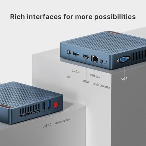 Image of BOSGAME Fanless Mini PC,Intel Celeron N4020 4GB DDR4 RAM 64GB eMMC,Micro Desktop Computer Support HDMI&VGA,2.4 /5G WiFi,BT5.0,Gigabit Ethernet for Business, Home