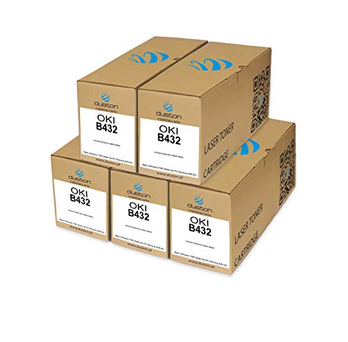 duston 5X B432, 45807106 Negro Toner Compatible con Oki B432 B432dn B512 MB492 MB562