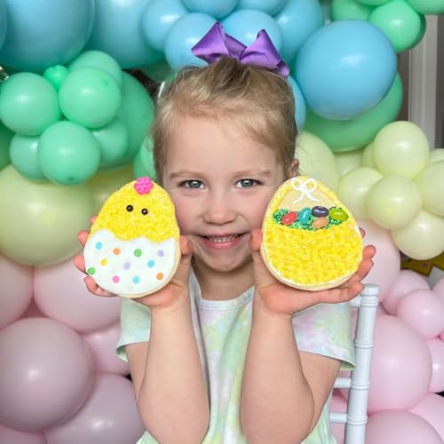 Bakery Bling Easter Chick Cookie Decorating Kit – Pre-Baked Vanilla Egg-Shaped Cookies – Fun Easter Activity for Kids & Families – Nut-Free, Kosher (8-Count) - Thumbnail 6