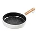 BOCbco Wok Antiadherente, Apto para Todo Tipo de Cocinas, Incluida la Inducción, Cocinar con Poco O Nada de Aceite, Wok para Cocinar con Mango Fresco de 20 cm/White