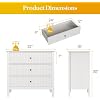 Product dimensions diagram for the 3 drawer dresser