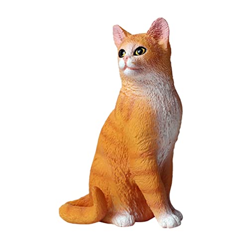 Yardwe Kätzchen-bastelstatue Aus Kunststoff Simulationskatzenfigur Als Schreibtischschmuck Katzenschmuck Und Haustierkatzen-dekor Realistisches Ornament Für Auto Und Zuhause