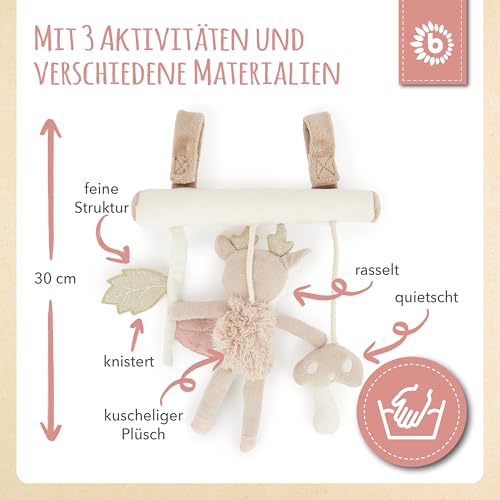 Baby Kinderwagenkette Mädchen REH Ella| Maxi Cosi | Mobile Kinderwagen Spielbogen Spieluhr Kette Spielzeug Babyschale Anhänger Autositz Spirale