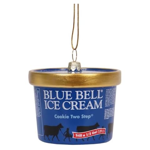 Blue Bell Ice Cream Carton Glass Ornament (Cookie Two Step) Cover