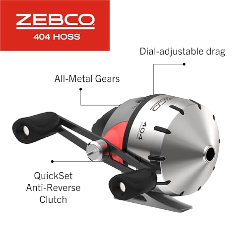 Zebco 404 Hoss combo spincast 5 pies 6 pulgadas aparejos de pesca 4