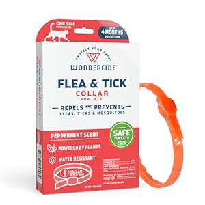 Wondercide – Flea and Tick Cat Collar – Flea, Tick, and Mosquito Repellent, Prevention for Cats – with Natural Essential Oils – Pet and Family Safe – Up to 4 Months Protection