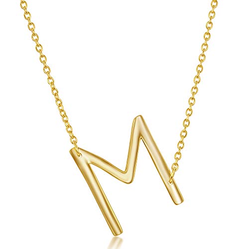 Beaux Bijoux Sideways Initial Necklaces for Women | 14k Gold and Silver Letter Necklaces | Unique Birthday Gift | Trendy Jewelry | Dainty Handmade Necklaces for Women