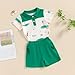 Sprifallbaby Toddler Baby Boy Summer Clothes Golf Cart Embroidery Lapel Tshirt Tops Golf Shorts Set Infant Sweatsuit Outfits (Green, 3-4T)