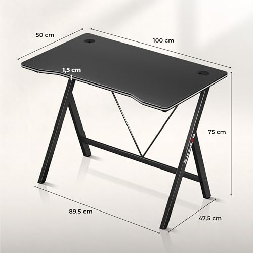Bureau PC Gaming stable contre le manque d'espace Huzaro Hero 1.4 noir