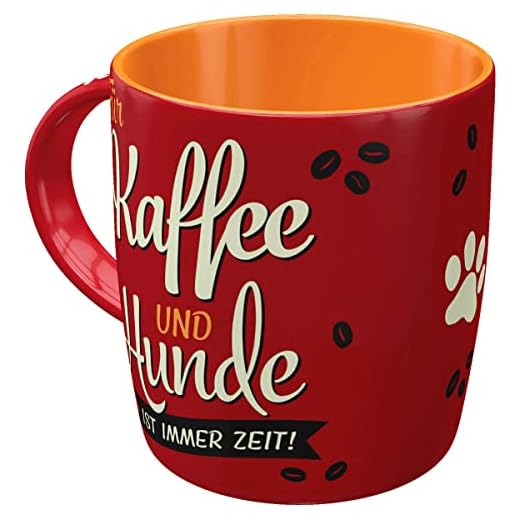 Nostalgic-Art Retro Kaffeebecher, 330 ml, PfotenSchild – Kaffee und Hunde – Geschenk-Idee für Hunde-Besitzer, Original Lizenzprodukt (OLP), Keramik-Tasse für Kaffee, Vintage Design