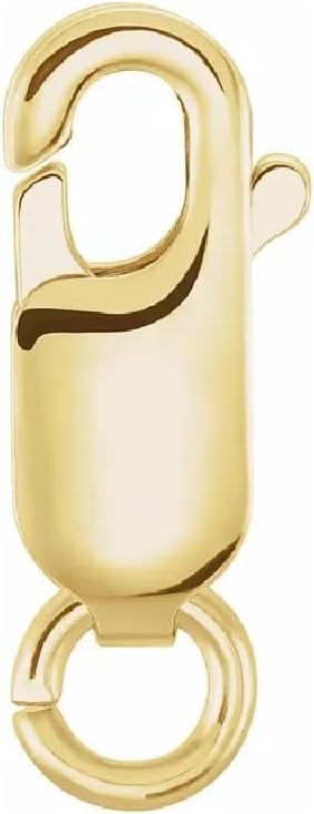 Single 14K Solid Yellow Gold Lobster Catch Lock Replacement for Necklaces Bracelets or Jewelry Making | Lobster Claw Clasp with Open Jump Ring | #1 X-Small 7x2.7mm Made in Italy (1 Piece)